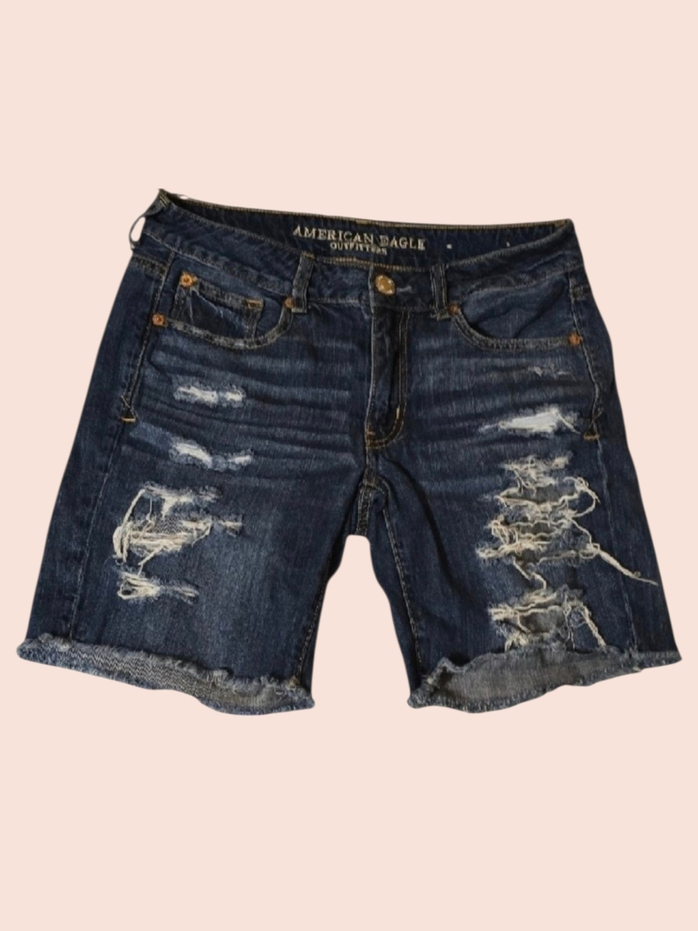 American Eagle Outfitters Shorts Women's Sz 2 Blue Tomgirl Bermuda Jean Grunge
